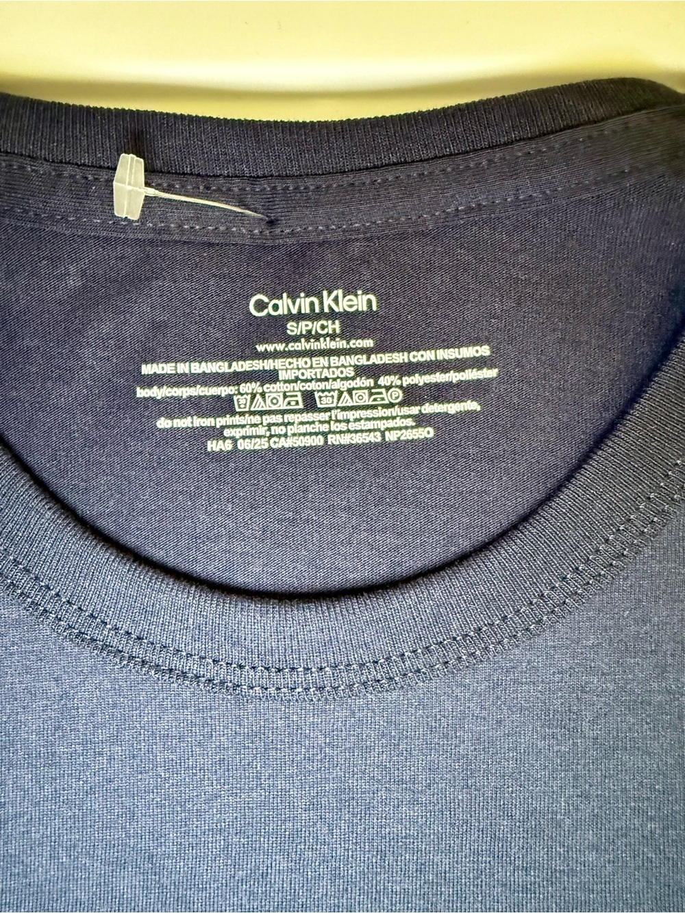 Calvin Klein Navy Short Sleeve Logo Tee - Picture 5 of 5